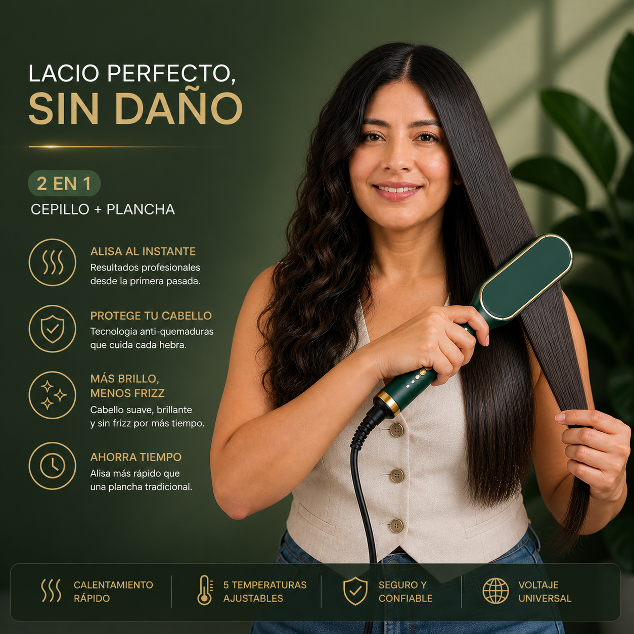 Alisa y peina tu cabello en minutos