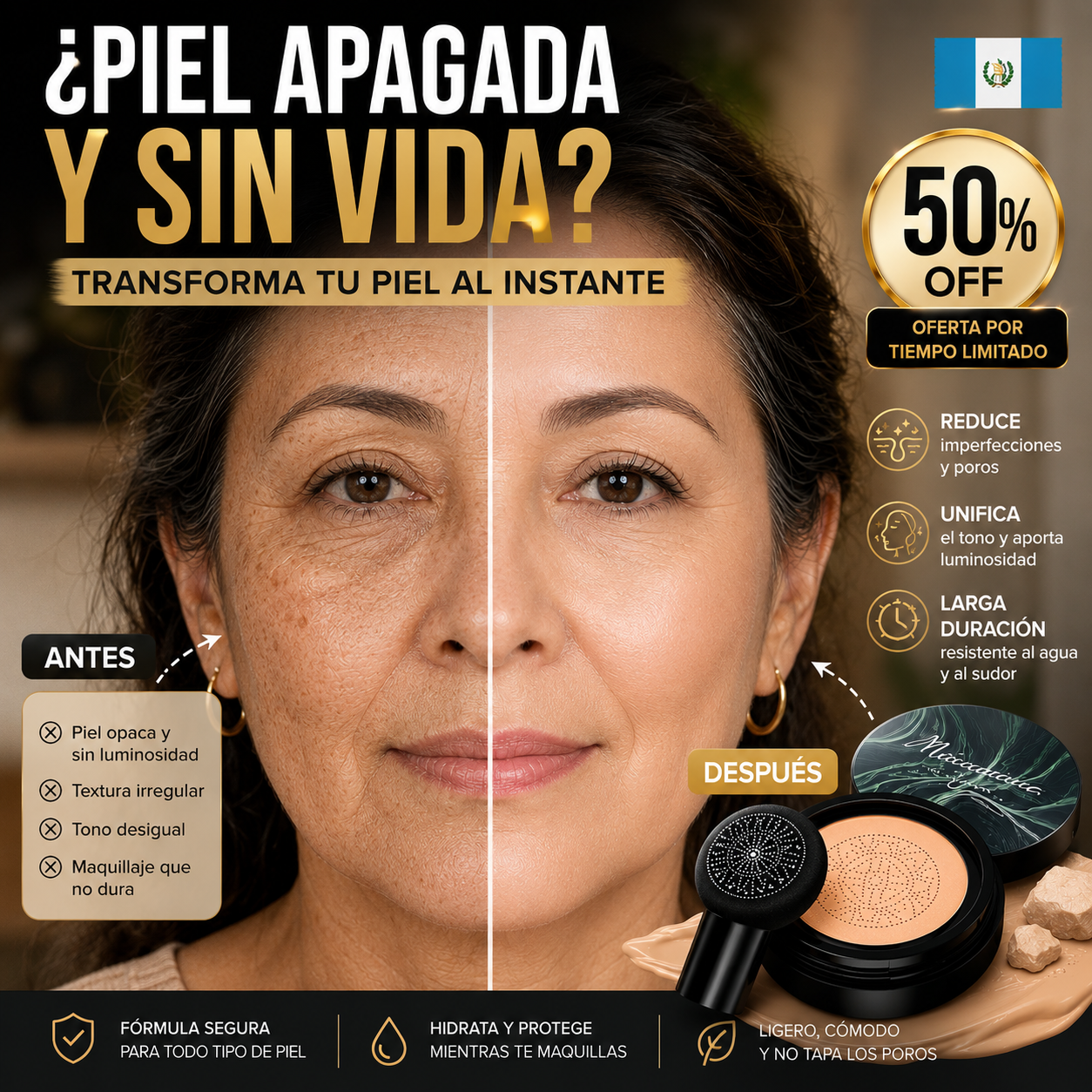 Deja de esconder tus imperfecciones y luce una piel joven y uniforme