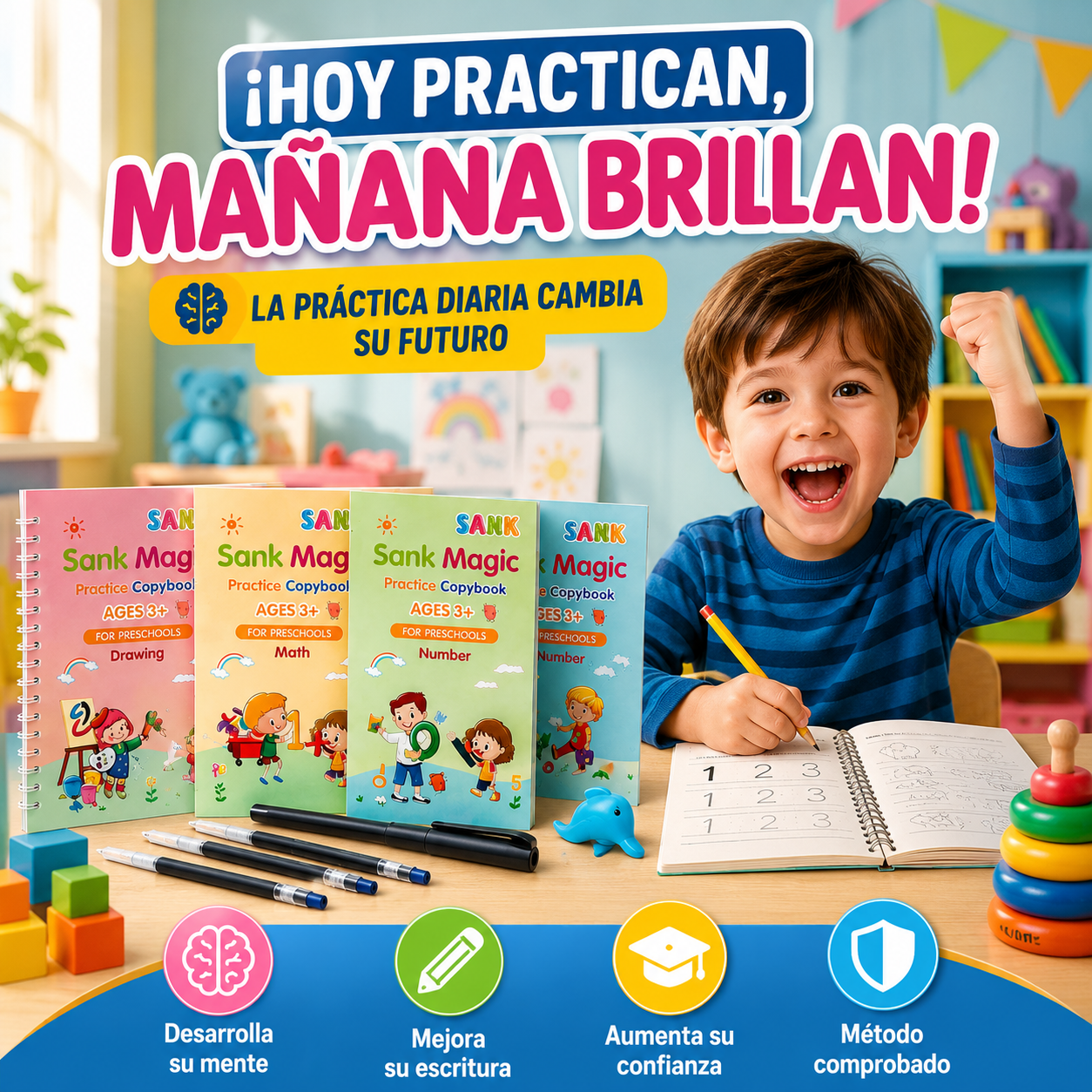 Aprende Sin Quedarse Atrás - Set 4 Cuadernos