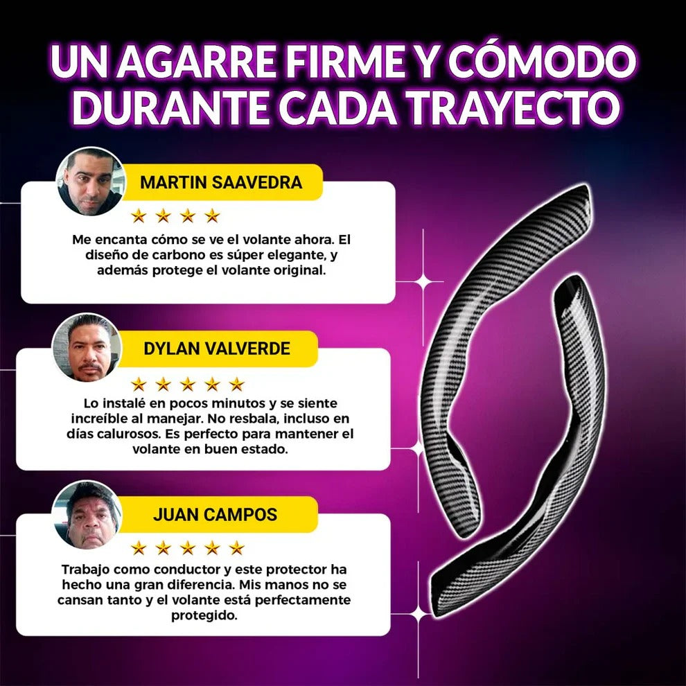 Protector de Volante Estilo Fibra de Carbono