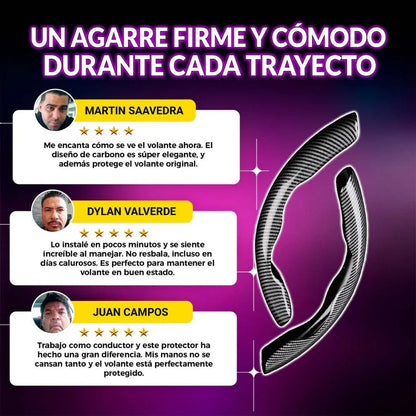 Protector de Volante Estilo Fibra de Carbono